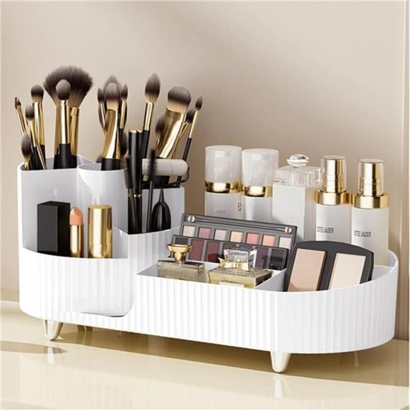 Rotating makeup organizer,Large Capacity Cosmetic Display Case, easy to hold - Picture 1 of 7